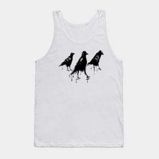 Three Crows (scribbled and dripped ink) Tank Top